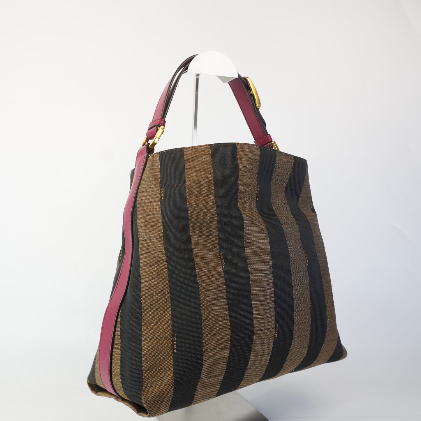 Fendi Zucca Tote (canvass) w/pink strap