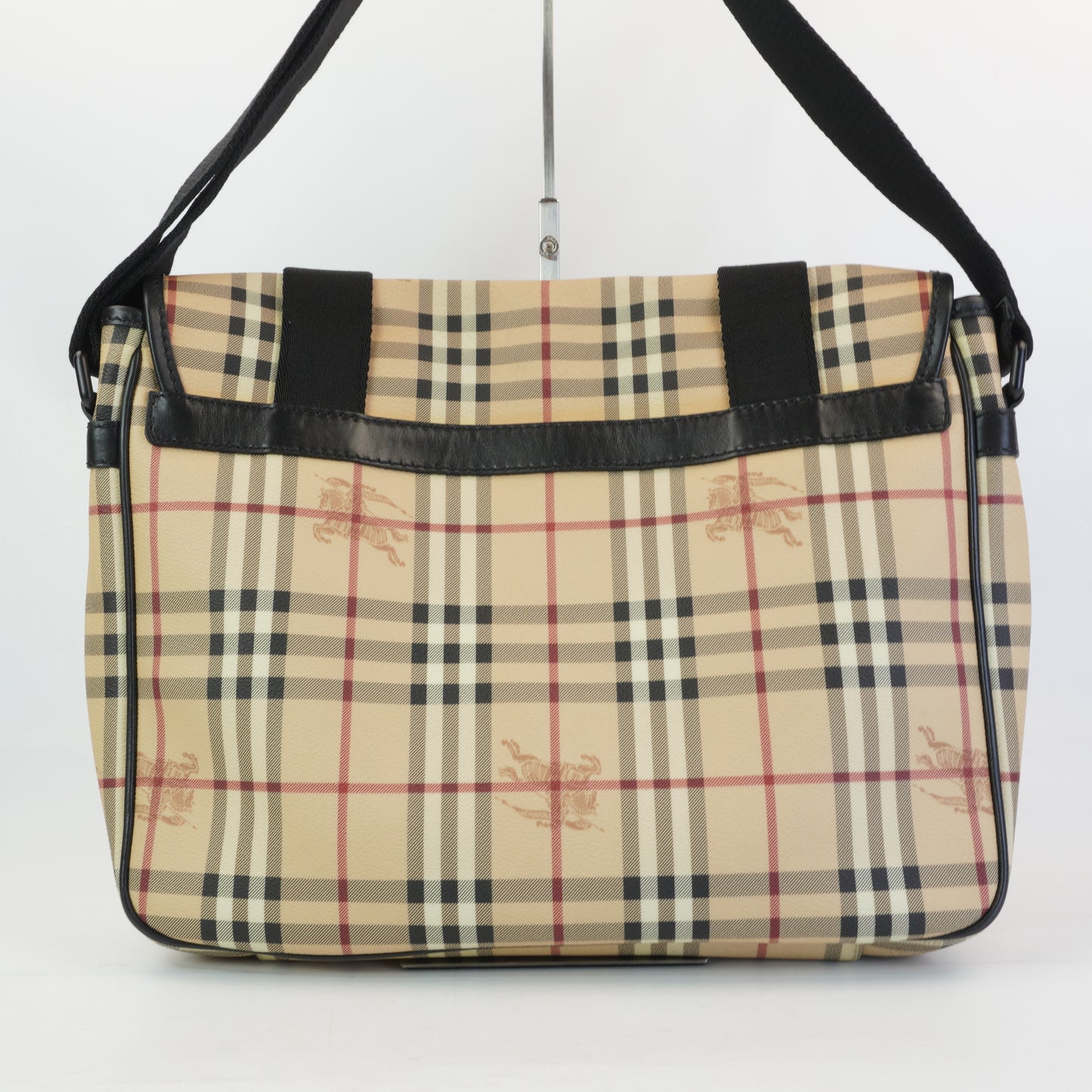 Burberry	Bicolor Hymarket Check Messenger Bag Medium BHW