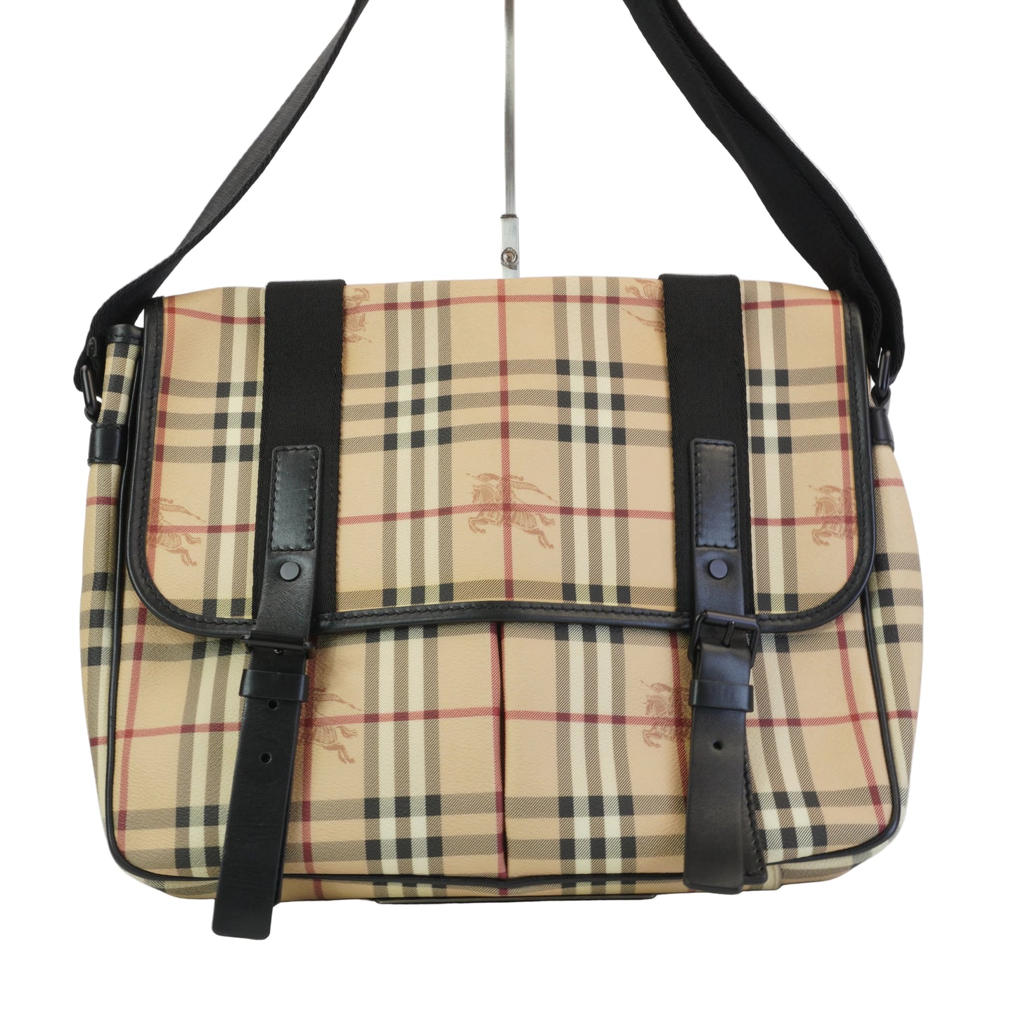 Burberry	Bicolor Hymarket Check Messenger Bag Medium BHW