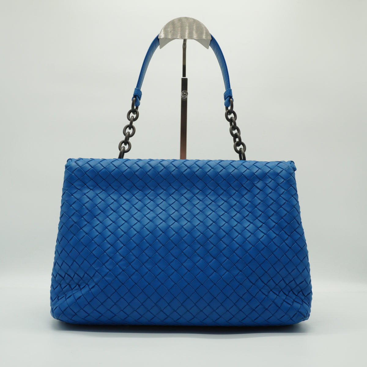 Bottega Veneta	Intrecciato Olimpia Shoulder Bag Blue Medium MHW