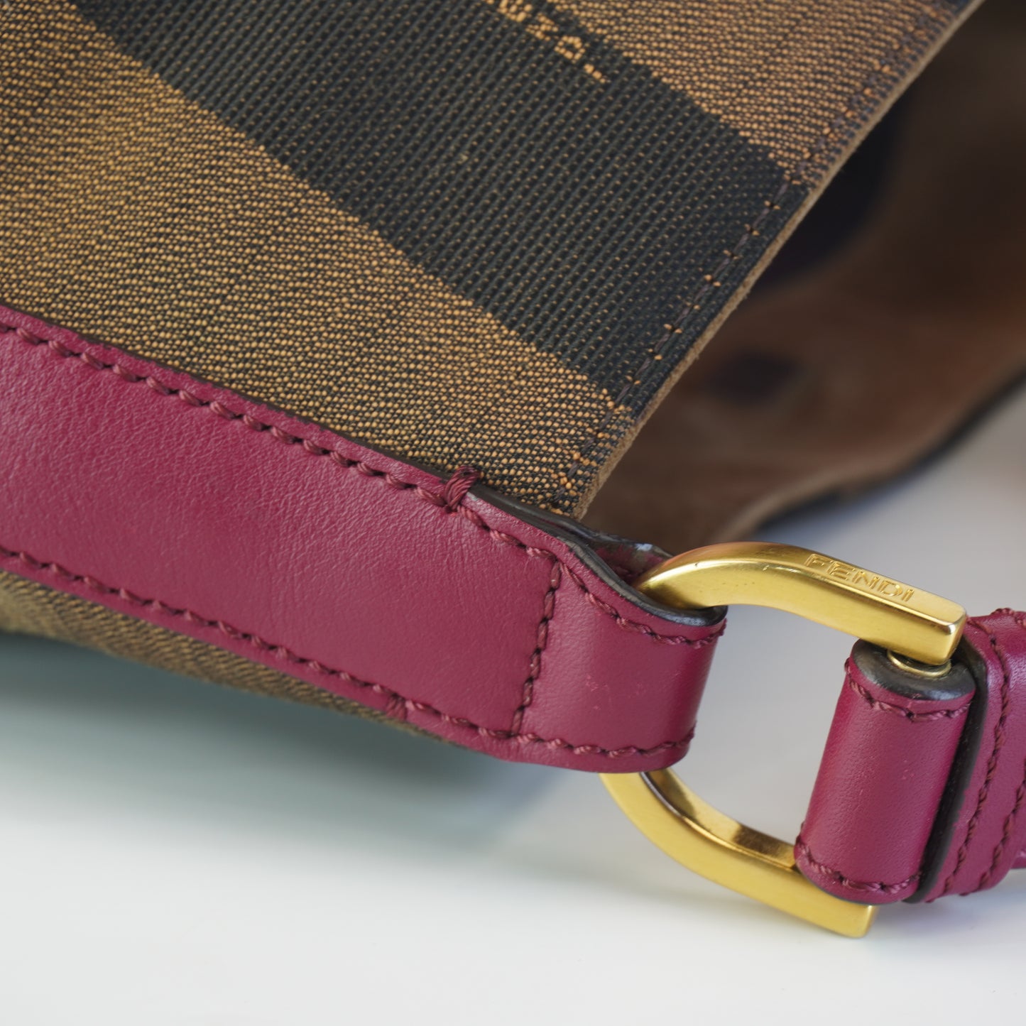 Fendi Zucca Tote (canvass) w/pink strap