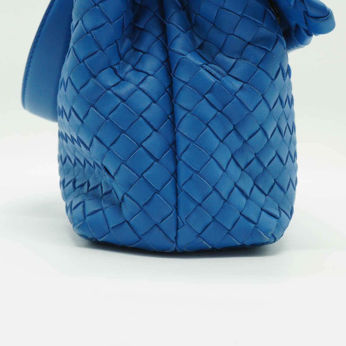 Bottega Veneta	Intrecciato Olimpia Shoulder Bag Blue Medium MHW