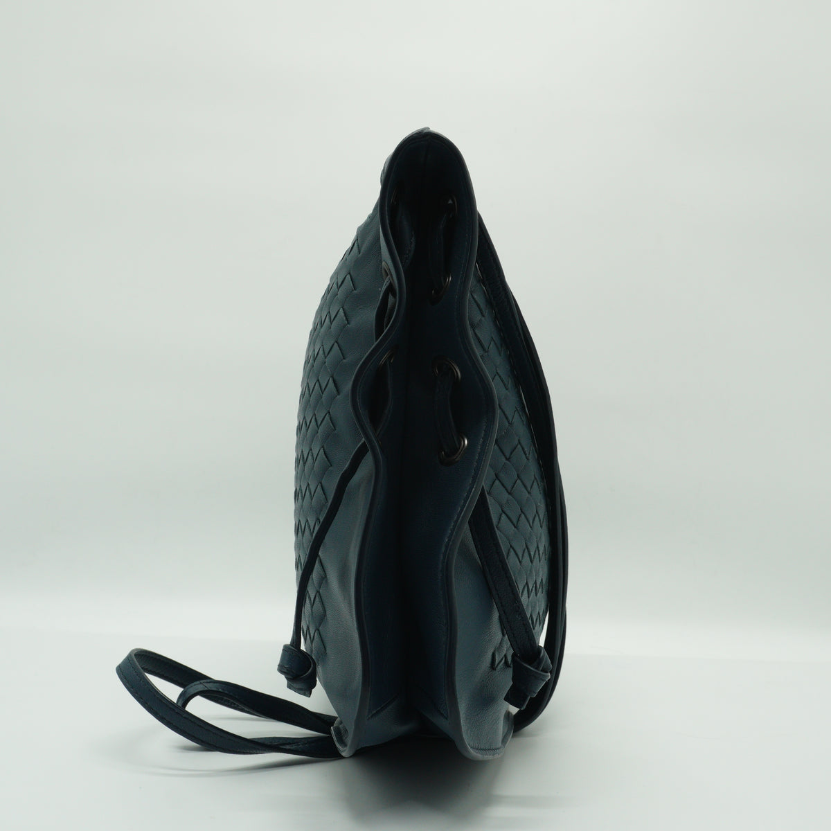 Bottega Veneta	Intrecciato Woven Leather Shoukder Bag Slate Blue MHW