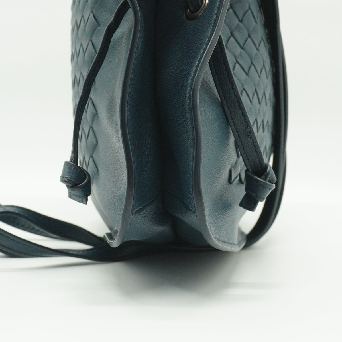 Bottega Veneta	Intrecciato Woven Leather Shoukder Bag Slate Blue MHW