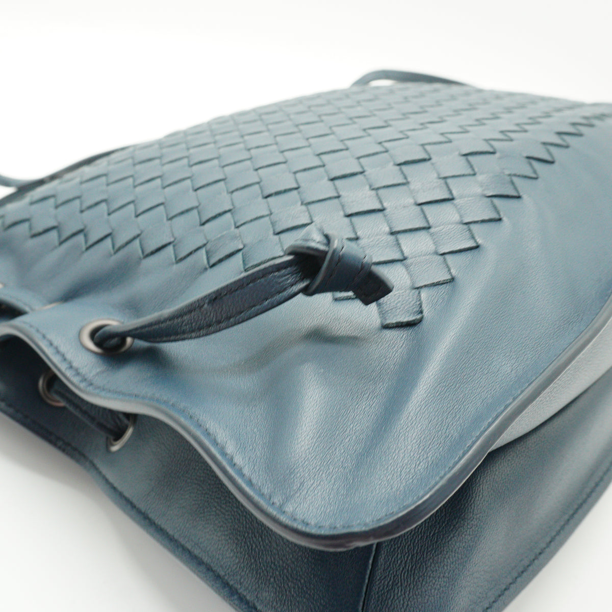 Bottega Veneta	Intrecciato Woven Leather Shoukder Bag Slate Blue MHW