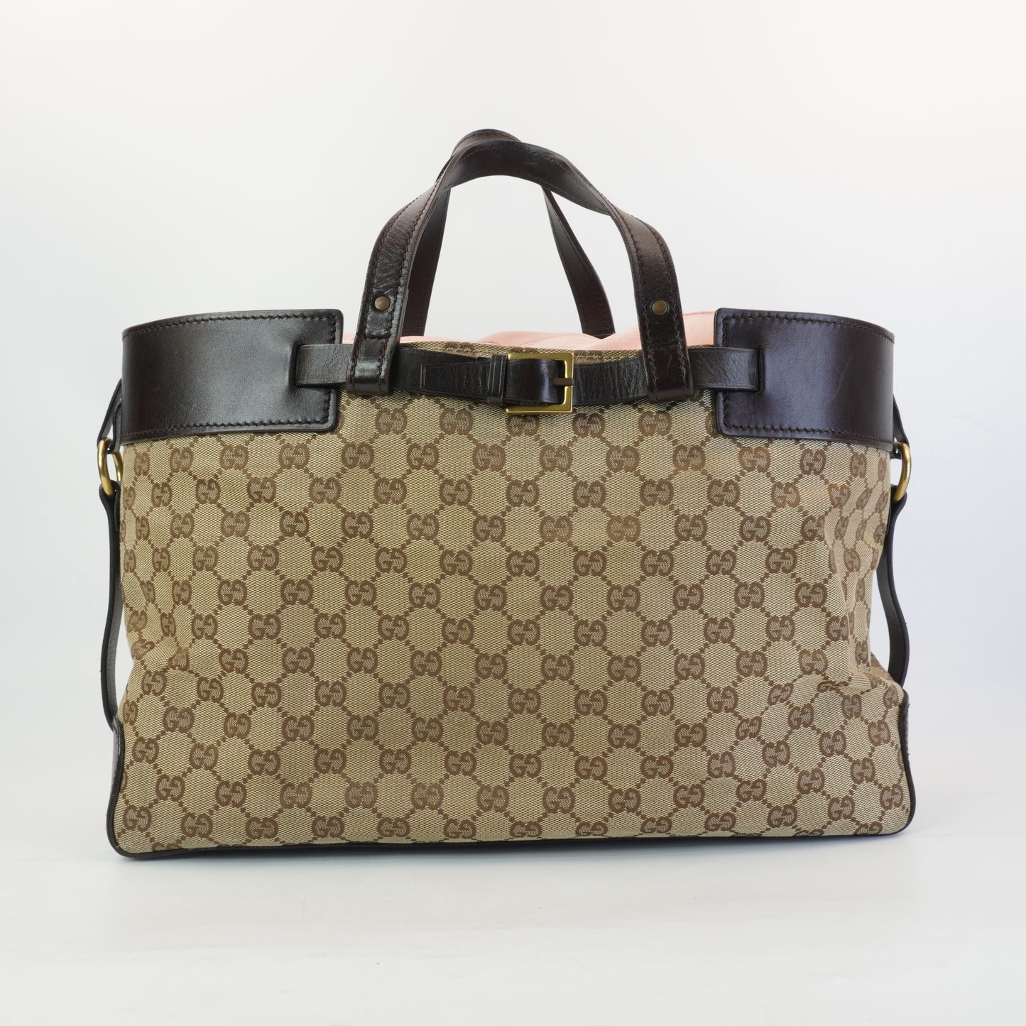 Gucci GG Canvas Belted Tote Bag Medium GHW