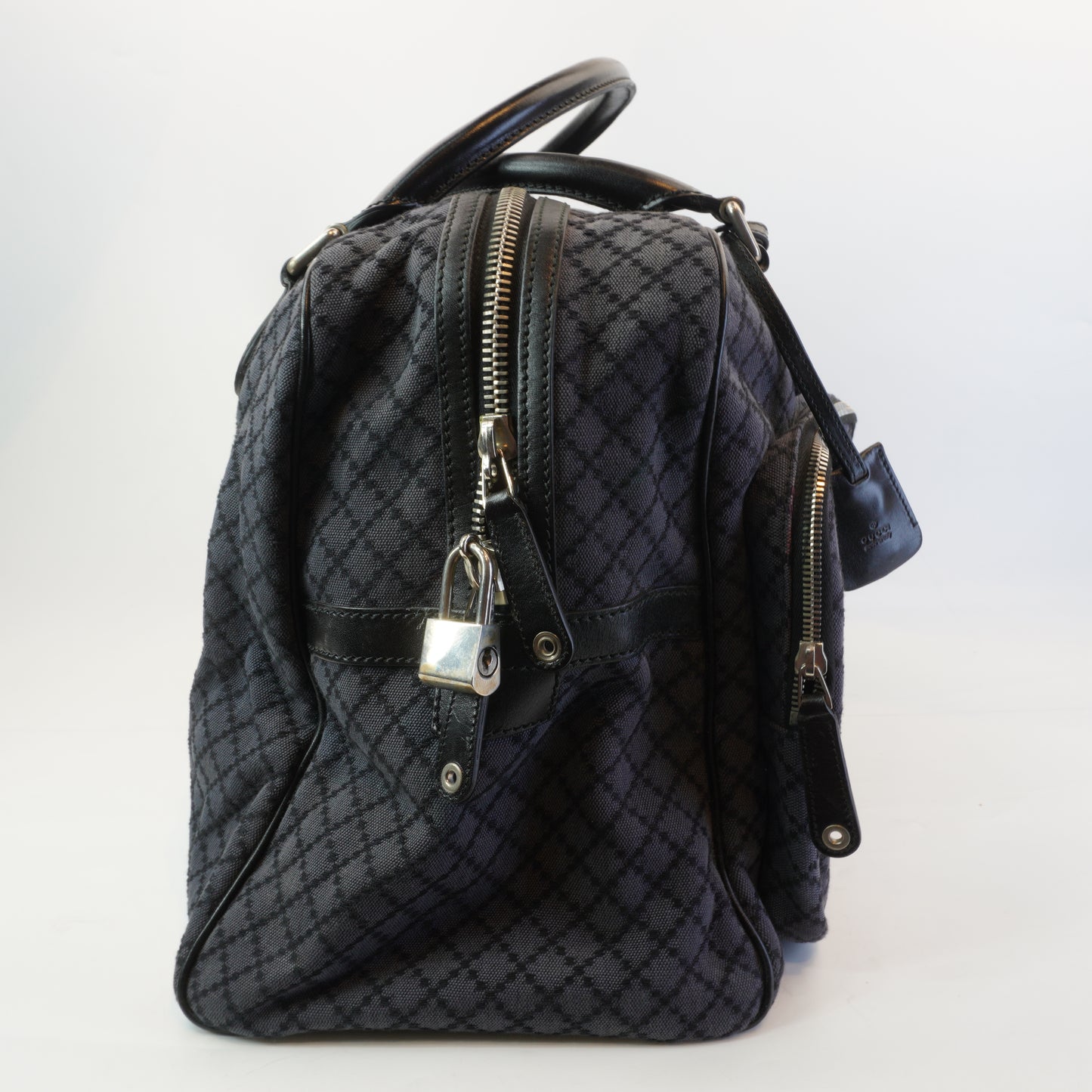 Gucci Diamante Canavas Bag Dark blue gray Large GHW