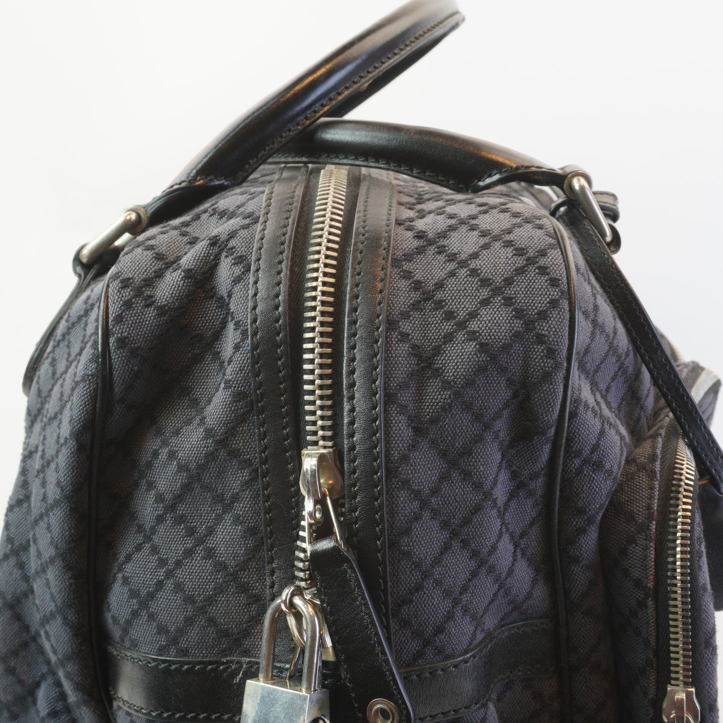 Gucci Diamante Canavas Bag Dark blue gray Large GHW