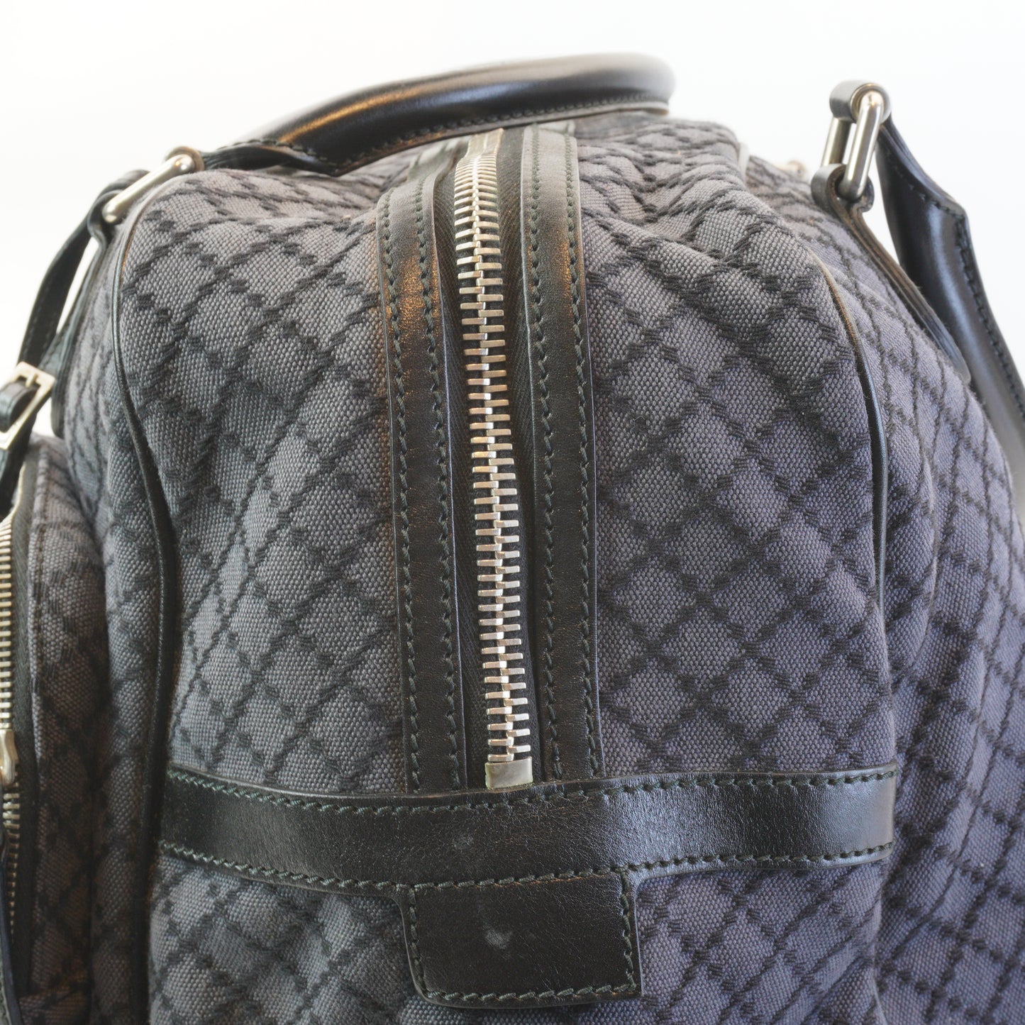 Gucci Diamante Canavas Bag Dark blue gray Large GHW