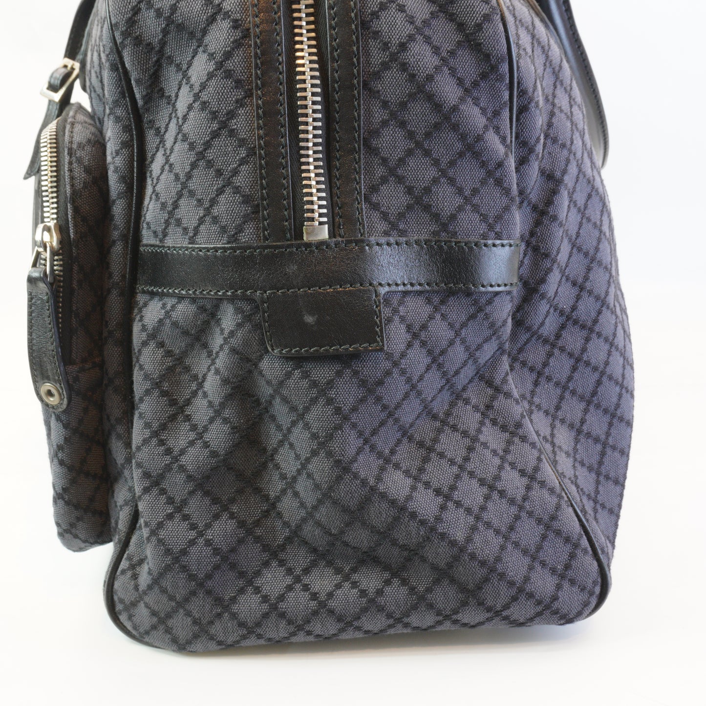 Gucci Diamante Canavas Bag Dark blue gray Large GHW
