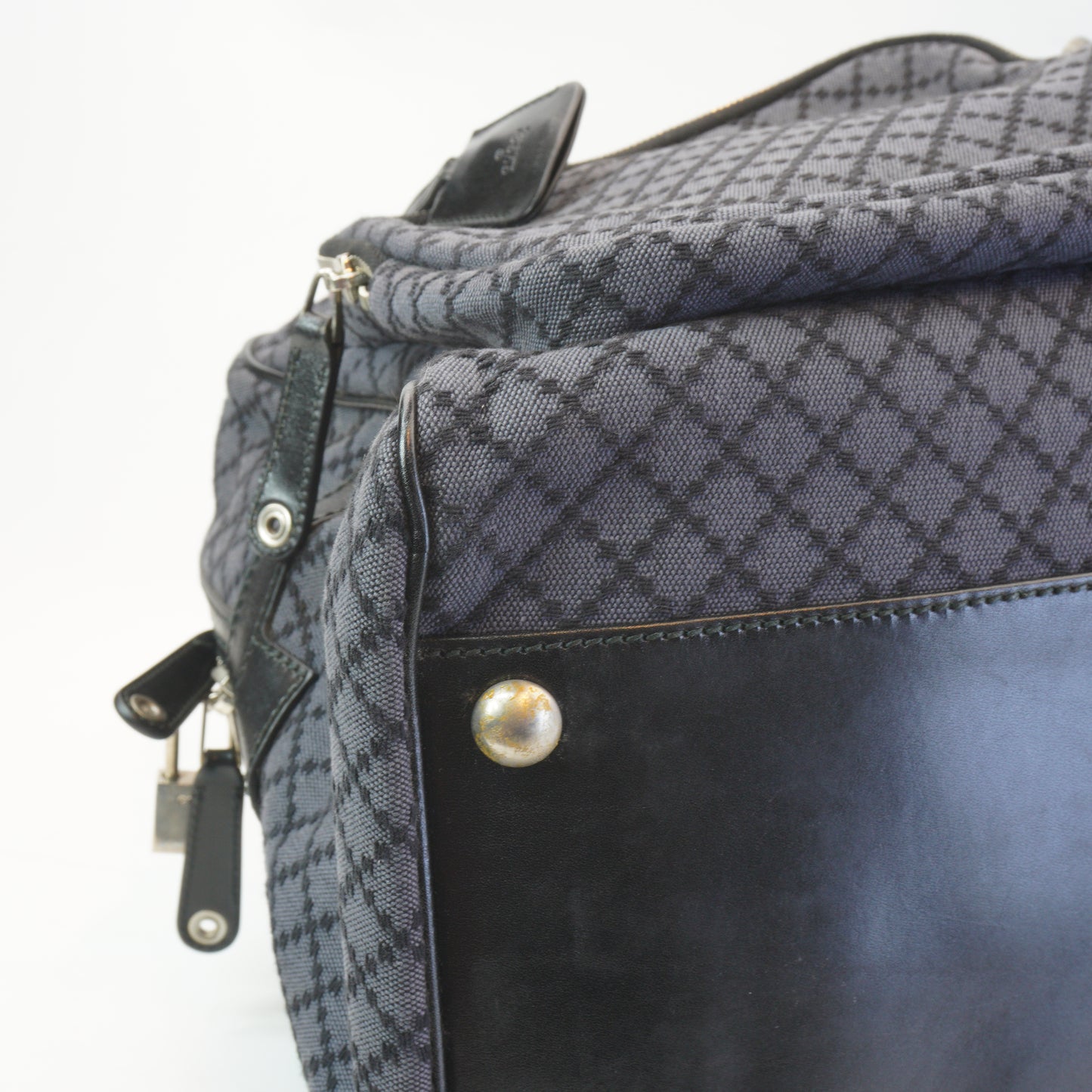 Gucci Diamante Canavas Bag Dark blue gray Large GHW