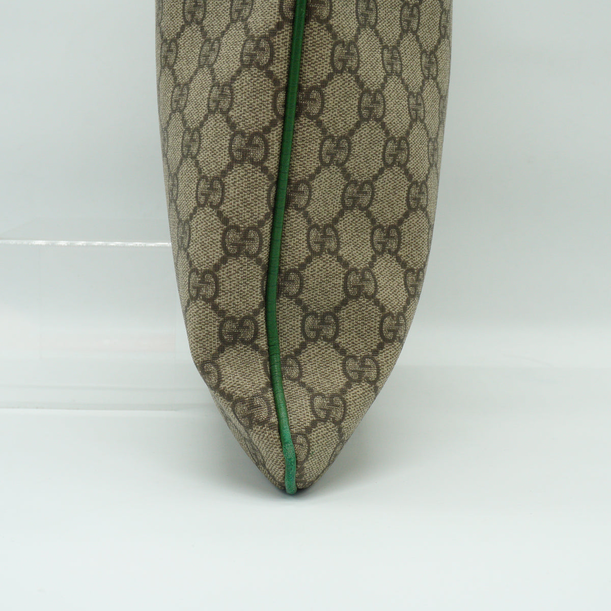Gucci	GG Supreme Canvas Flat Tote Bag Beige/Green Large SHW