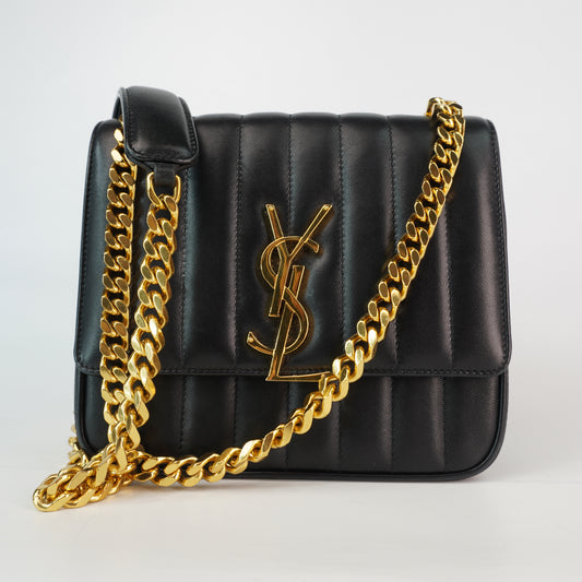 YSL	Vicky Crossbody Bag Black