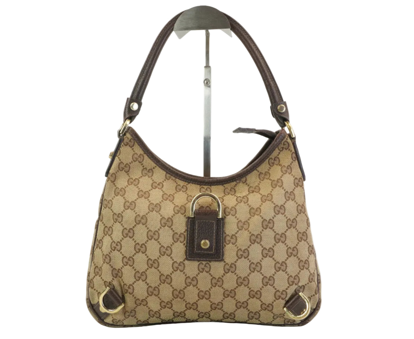 Gucci Abbey D-Ring Hobo Bag  Medium  Beige and Dark Brown GHW
