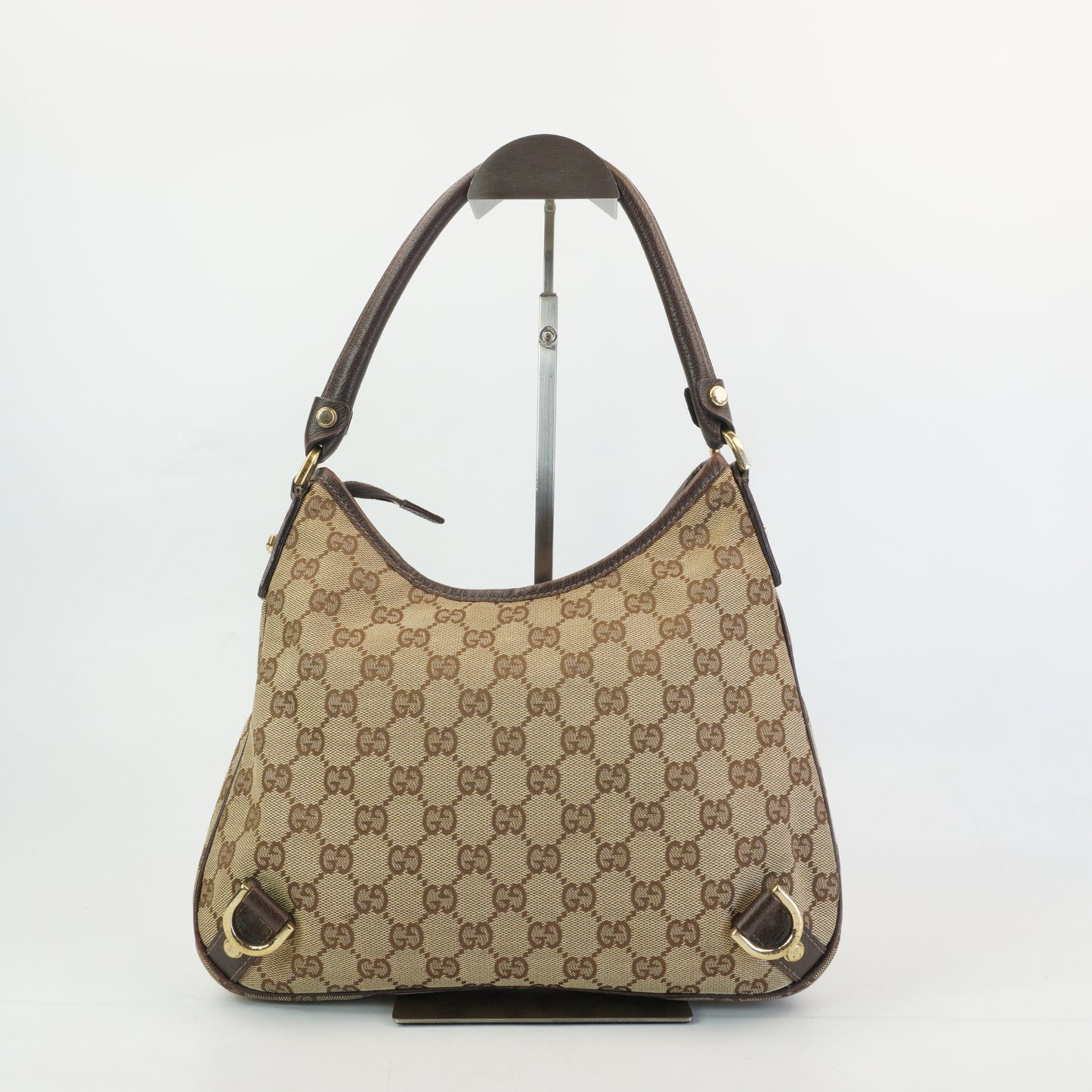 Gucci Abbey D-Ring Hobo Bag  Medium  Beige and Dark Brown GHW