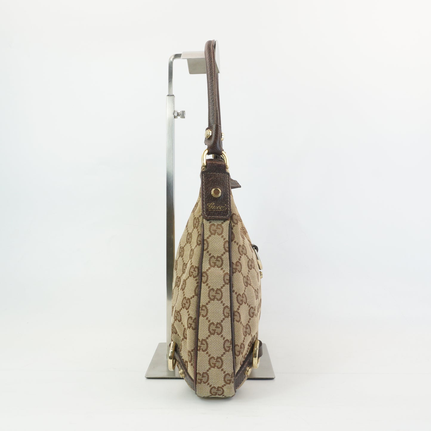 Gucci Abbey D-Ring Hobo Bag  Medium  Beige and Dark Brown GHW