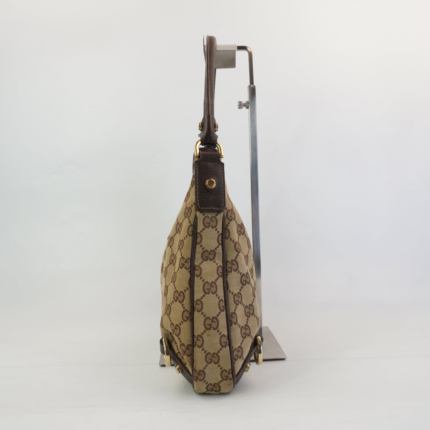 Gucci Abbey D-Ring Hobo Bag  Medium  Beige and Dark Brown GHW