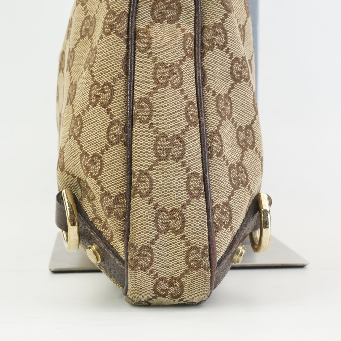 Gucci Abbey D-Ring Hobo Bag  Medium  Beige and Dark Brown GHW