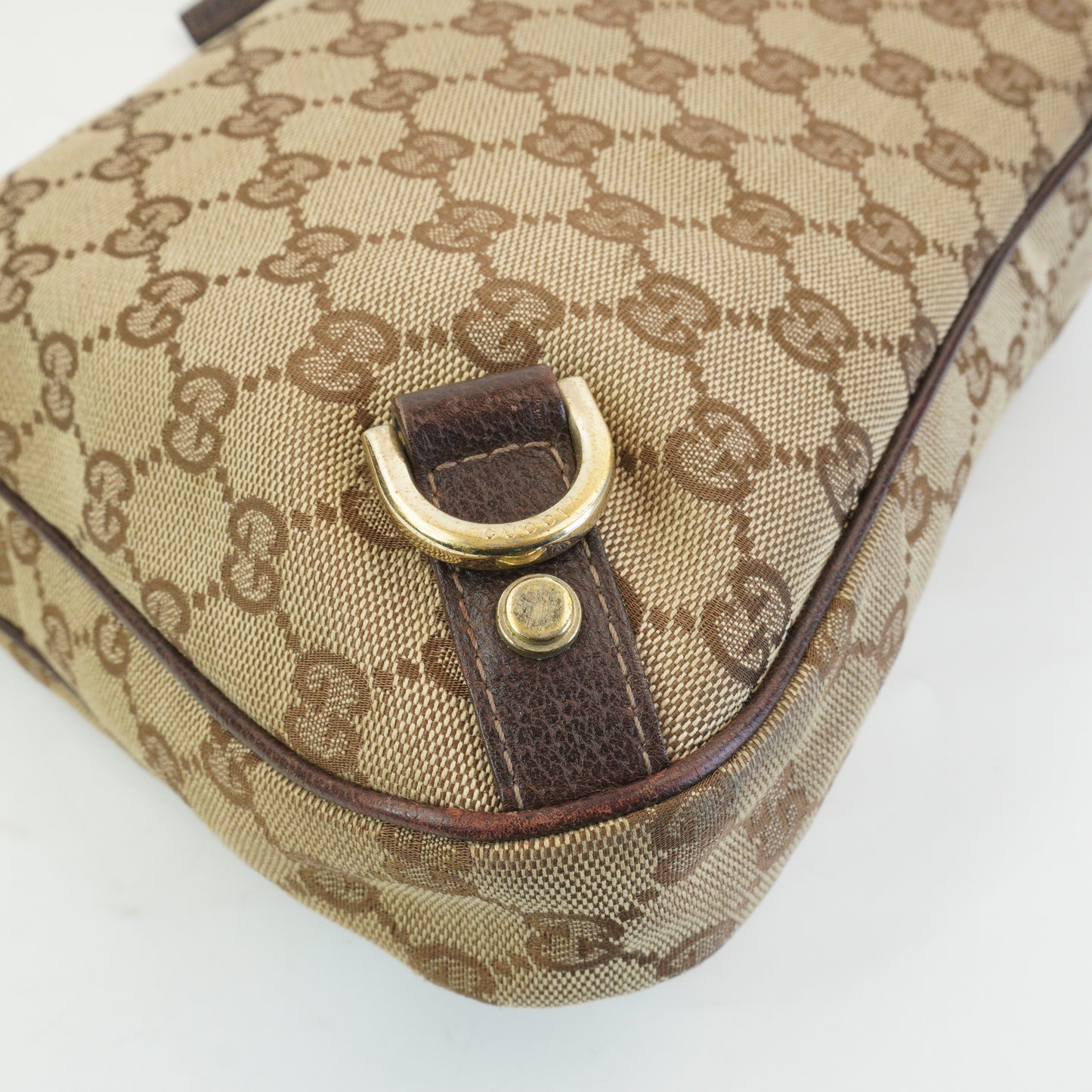 Gucci Abbey D-Ring Hobo Bag  Medium  Beige and Dark Brown GHW