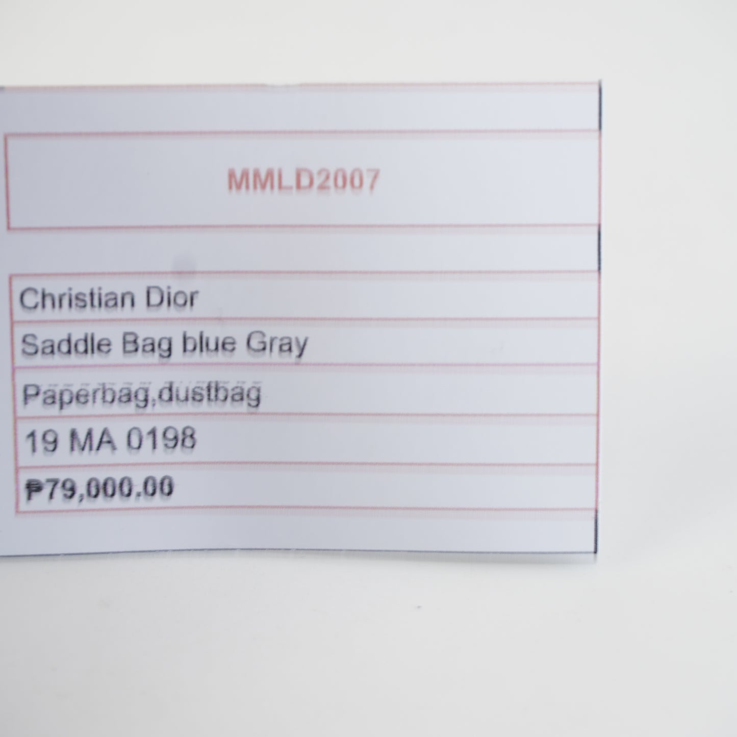 Dior	Sadde Bag Blue Gray