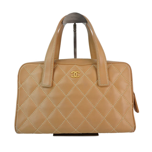 Chanel Wild Stitch Boston Bag Beige