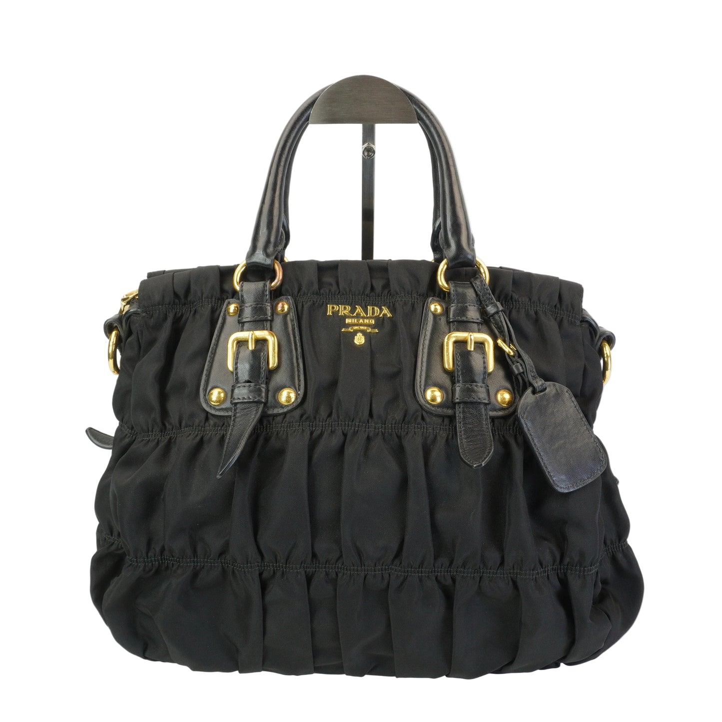Prada Tessuto Gaufre Nylon Large Black GHW