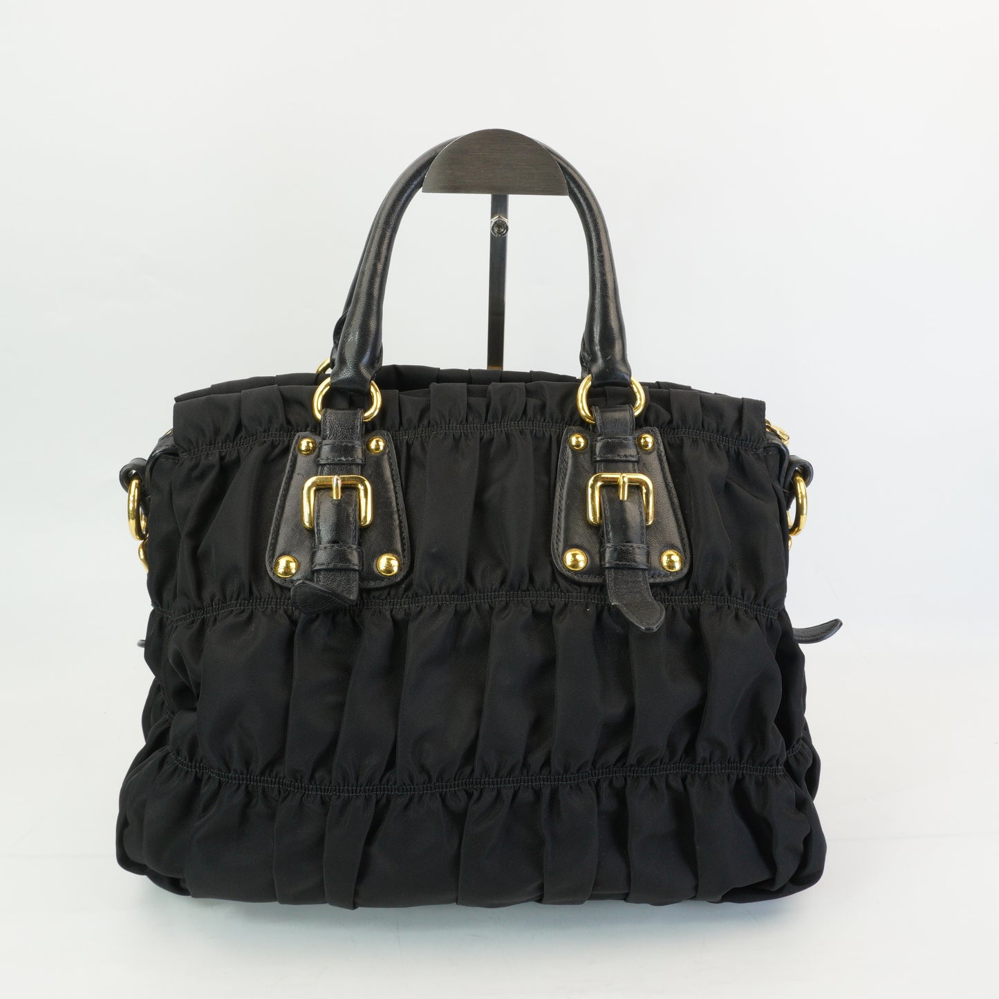 Prada Tessuto Gaufre Nylon Large Black GHW