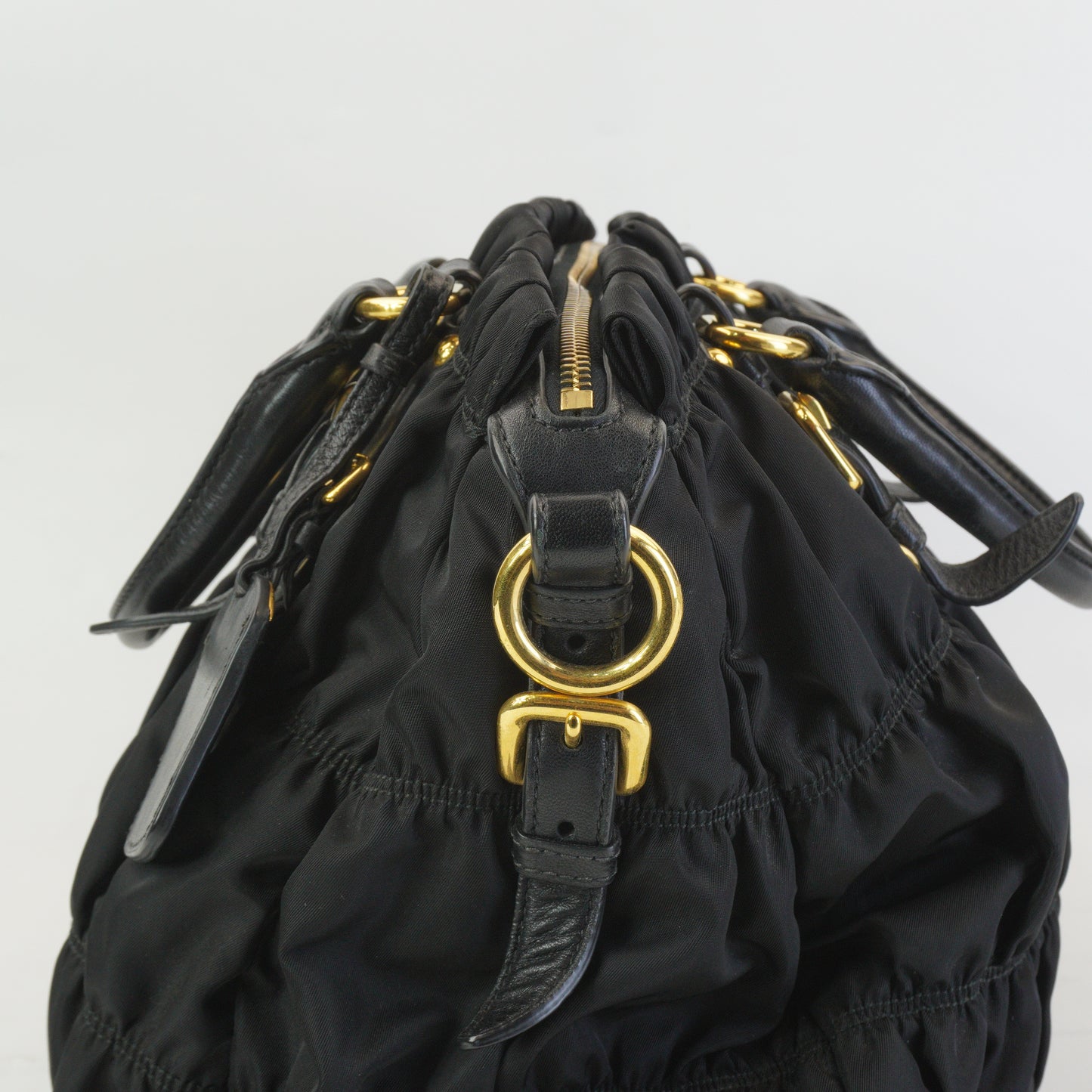 Prada Tessuto Gaufre Nylon Large Black GHW