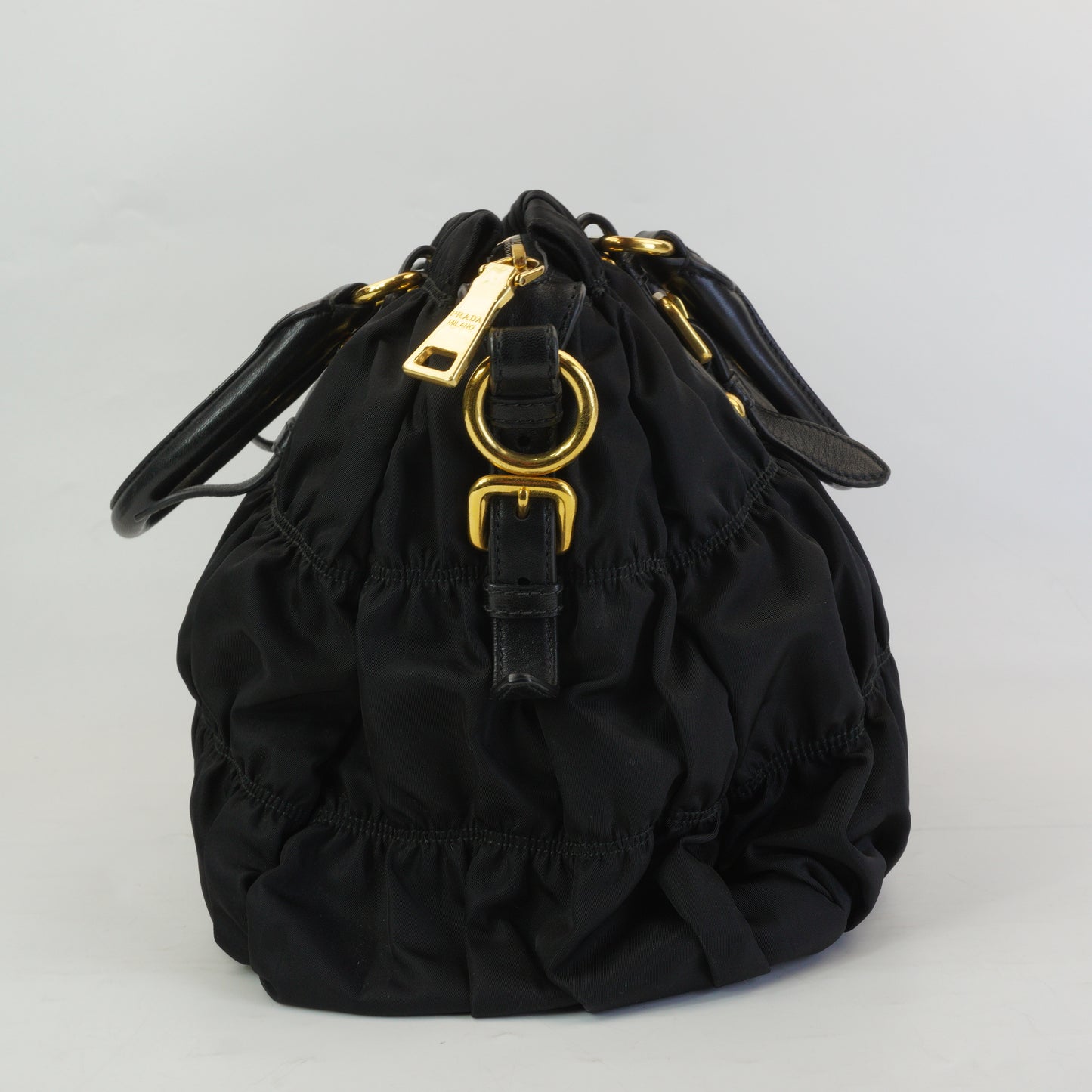 Prada Tessuto Gaufre Nylon Large Black GHW