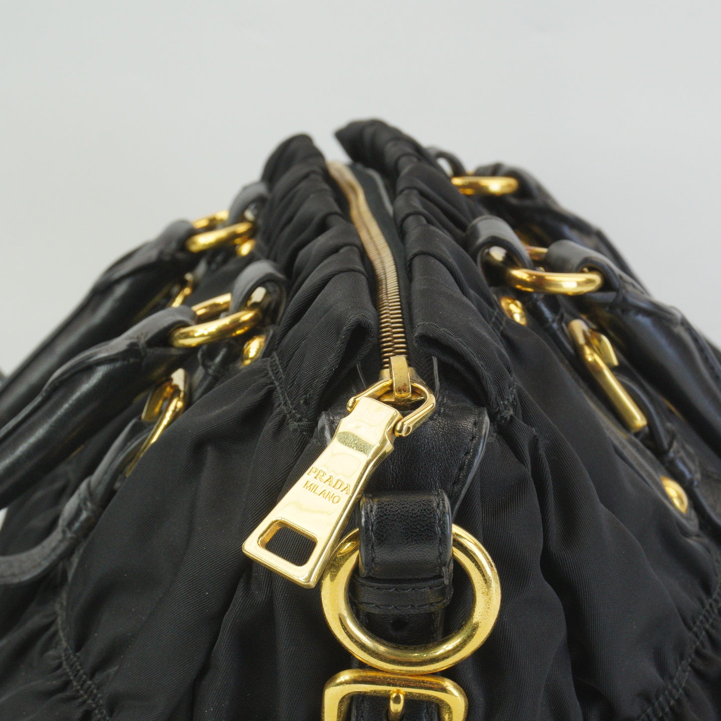 Prada Tessuto Gaufre Nylon Large Black GHW