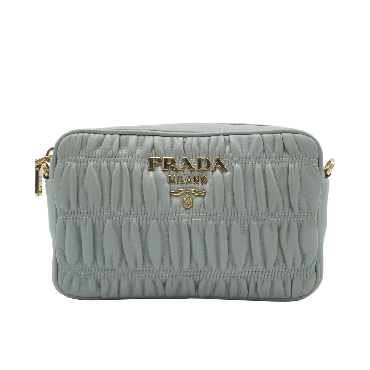 Prada	Nappa Gaufe Camera Bag Grey