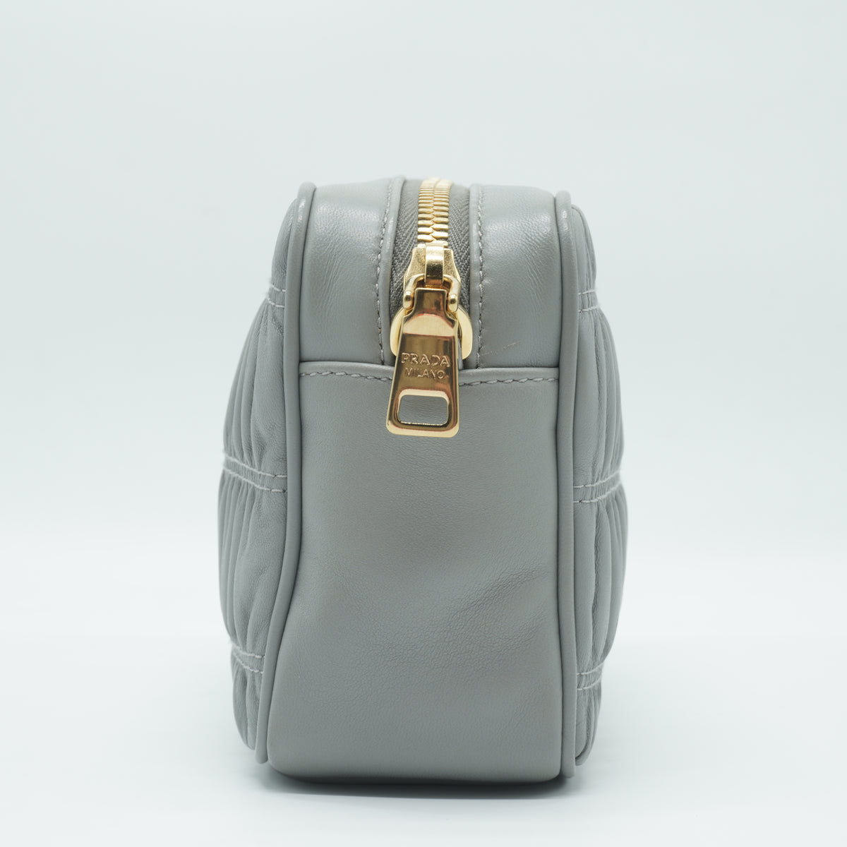 Prada	Nappa Gaufe Camera Bag Grey
