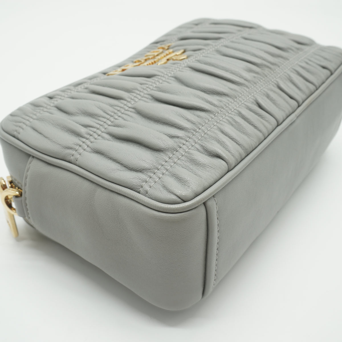 Prada	Nappa Gaufe Camera Bag Grey