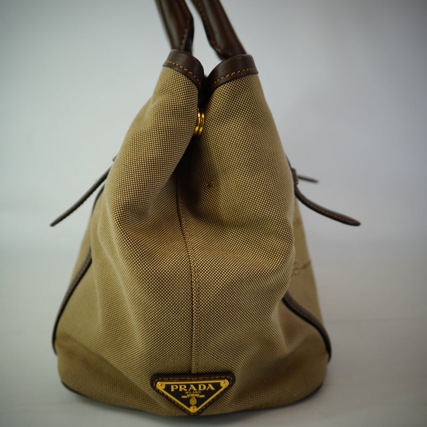 Prada Logo Jacquard Bow Tote Bag GHW Medium
