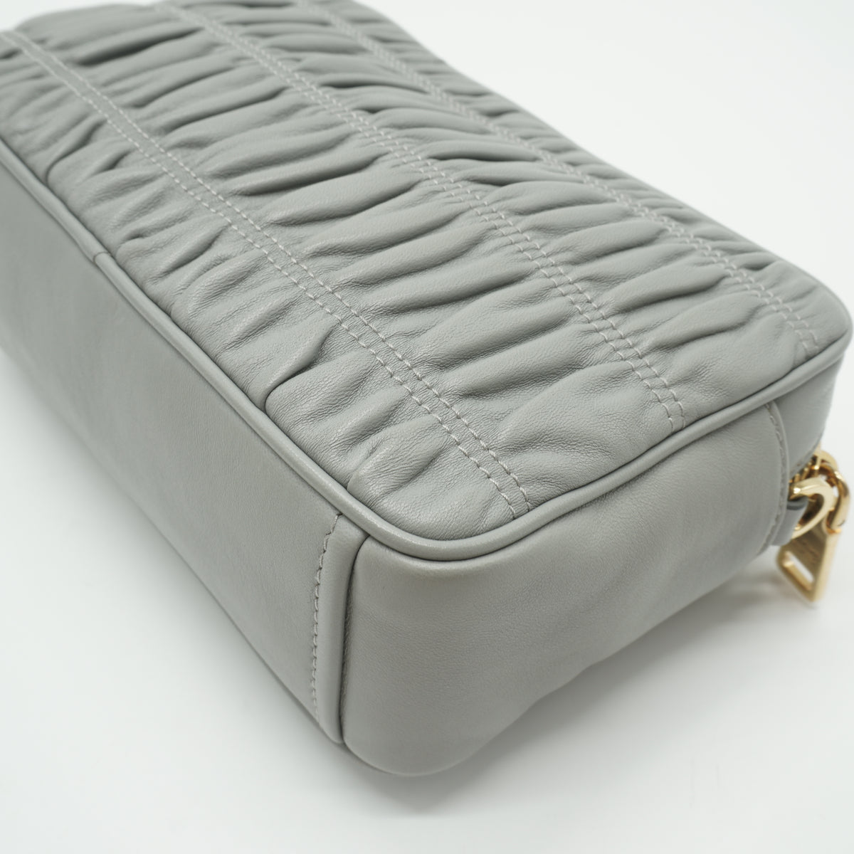 Prada	Nappa Gaufe Camera Bag Grey