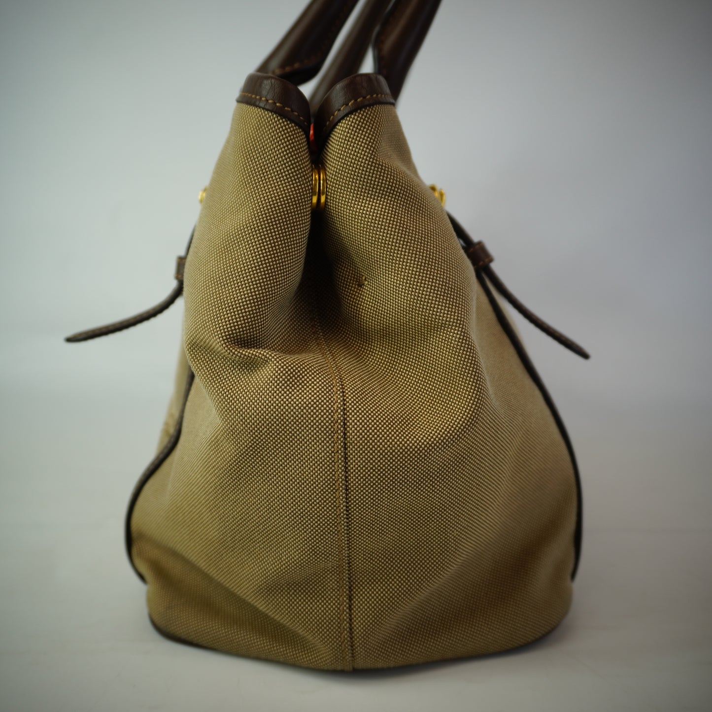 Prada Logo Jacquard Bow Tote Bag GHW Medium