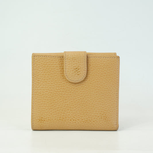 Gucci Interlocking G Leather Bifold Compact Wallet Tan GHW
