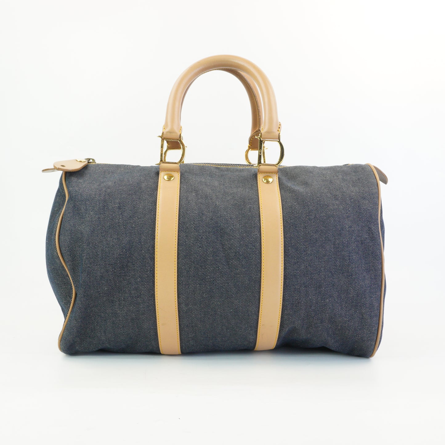 Dior	Denim Boston Large Blue GHW