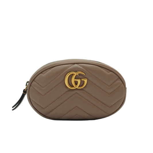 Gucci	GG Marmont Matelassé Small Belt Bag Beige GHW