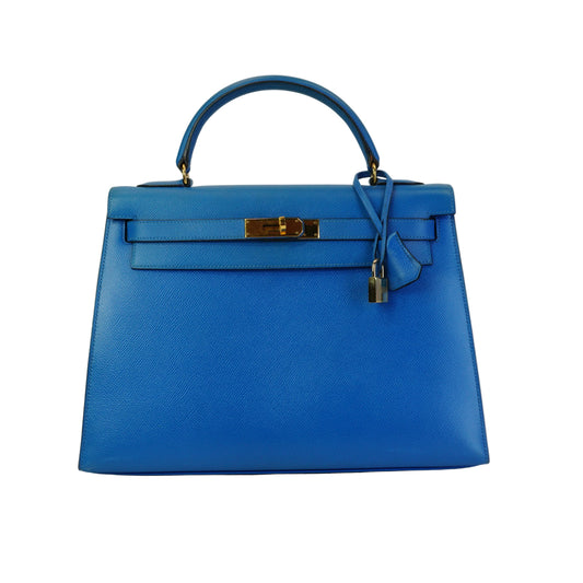 Hermes Kelly Sellier Epsom Blue without Strap