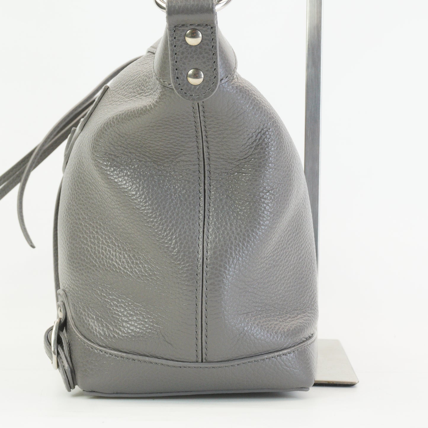 Balenciaga Neo Classic Hobo Pebbled Small Grey SHW