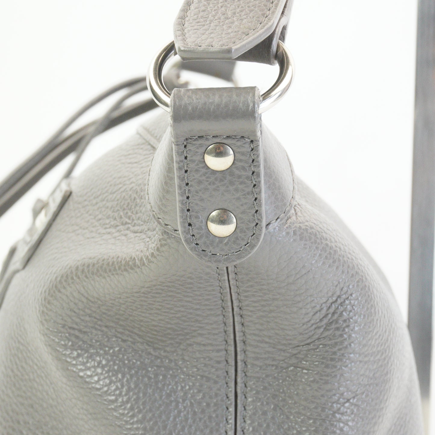 Balenciaga Neo Classic Hobo Pebbled Small Grey SHW