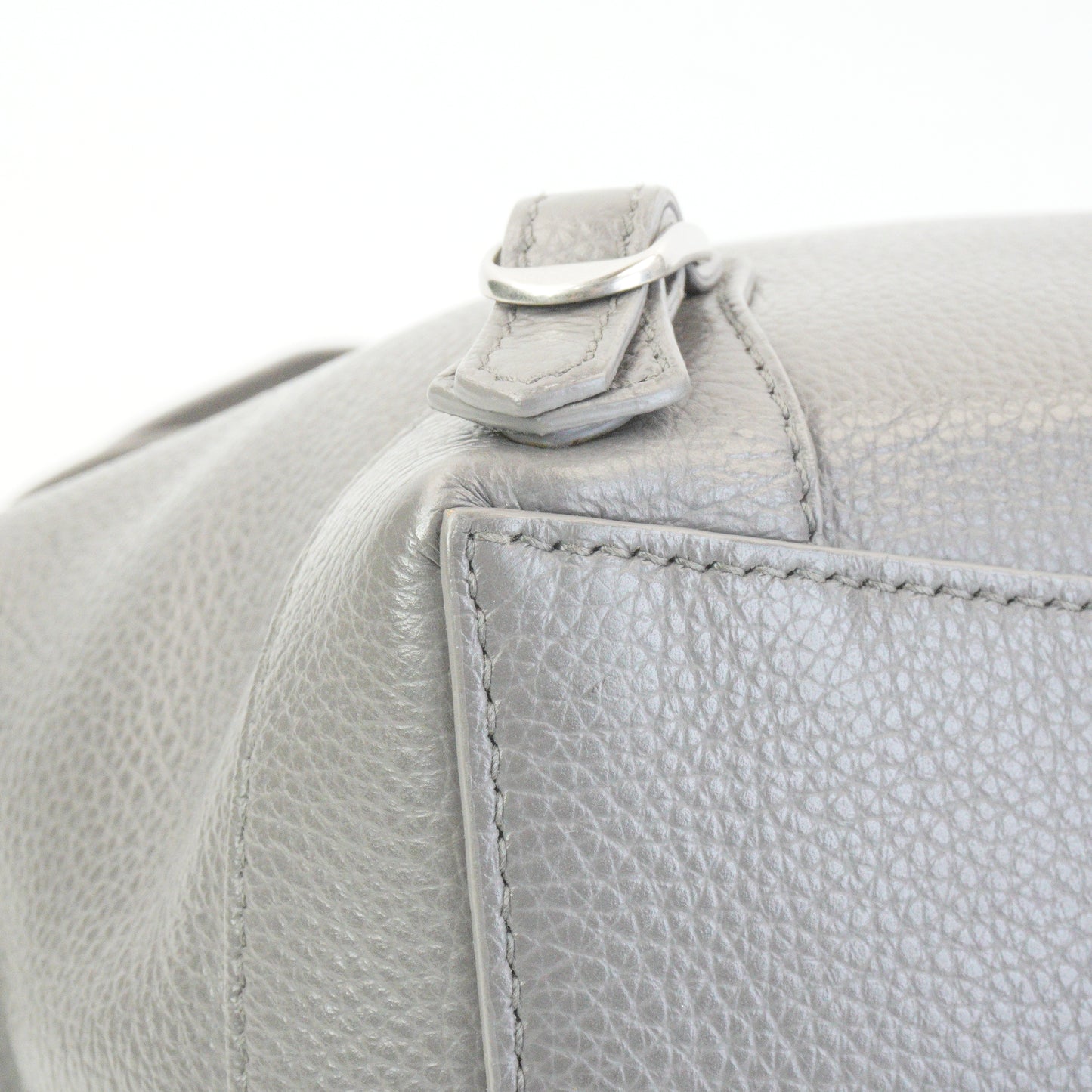 Balenciaga Neo Classic Hobo Pebbled Small Grey SHW