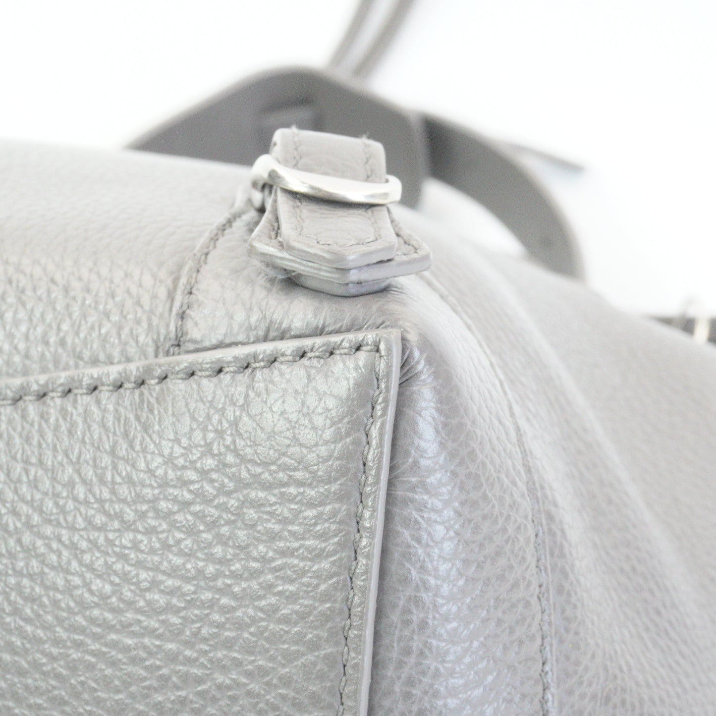 Balenciaga Neo Classic Hobo Pebbled Small Grey SHW