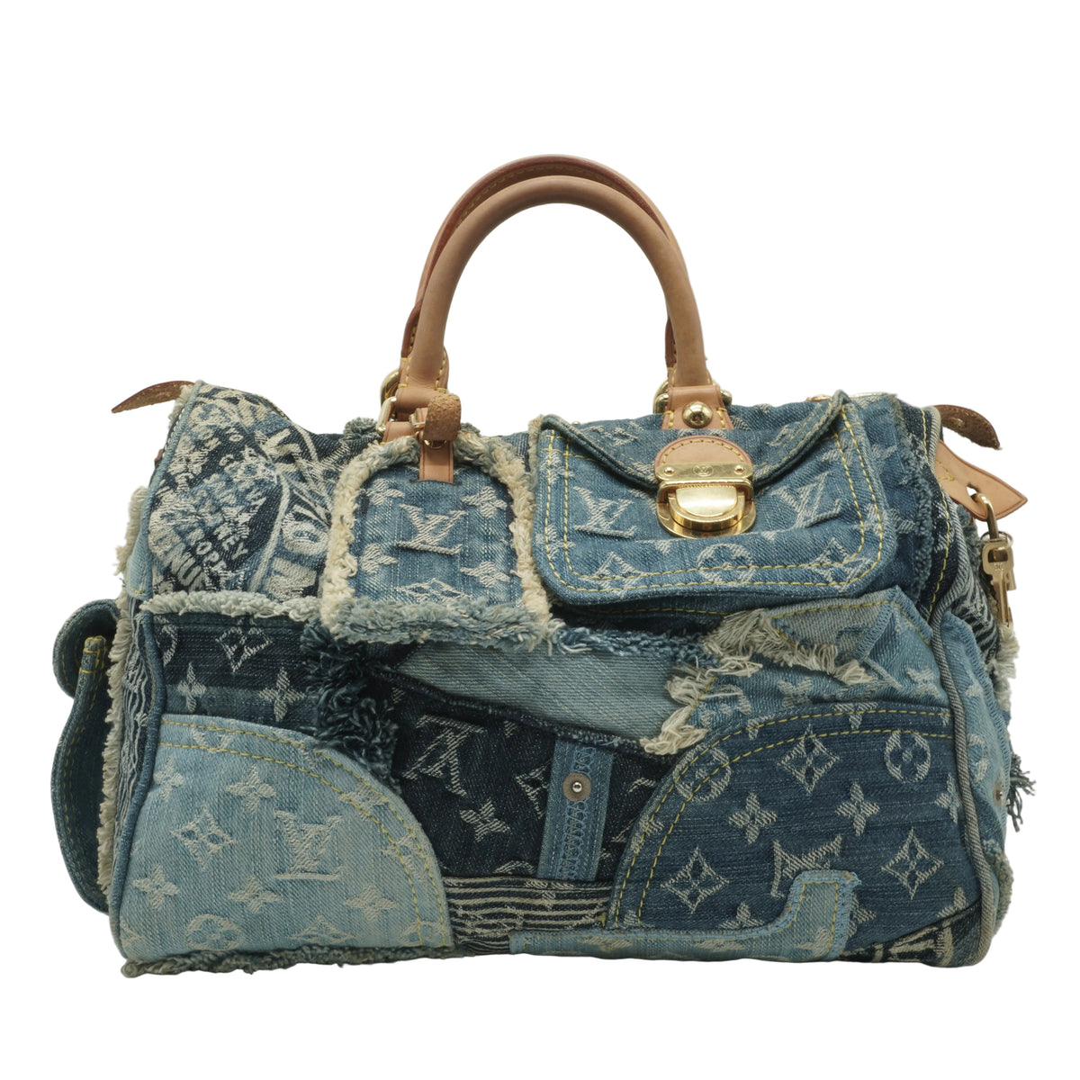 Louis Vuitton	Denim Patchwork Speedy 30 GHW
