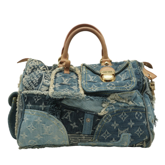 Louis Vuitton	Denim Patchwork Speedy 30 GHW
