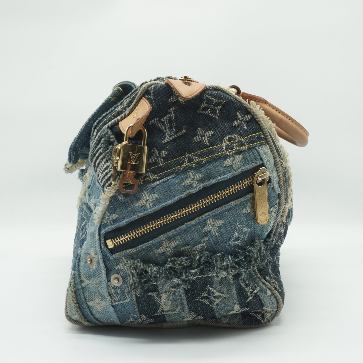 Louis Vuitton	Denim Patchwork Speedy 30 GHW