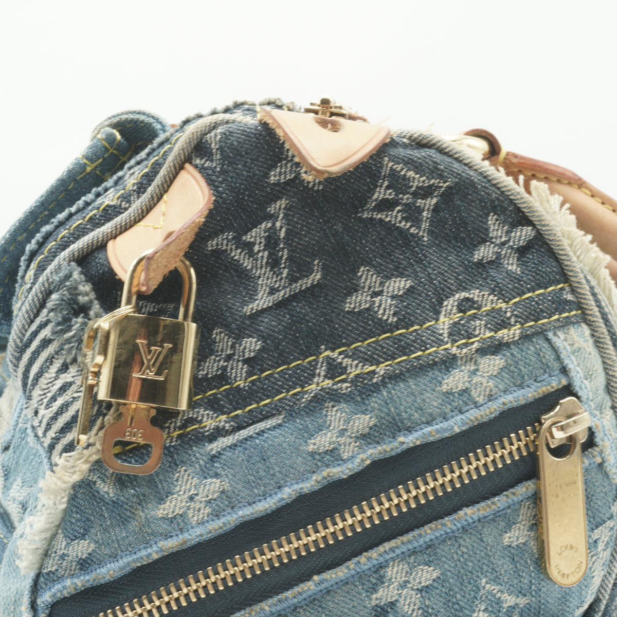 Louis Vuitton	Denim Patchwork Speedy 30 GHW