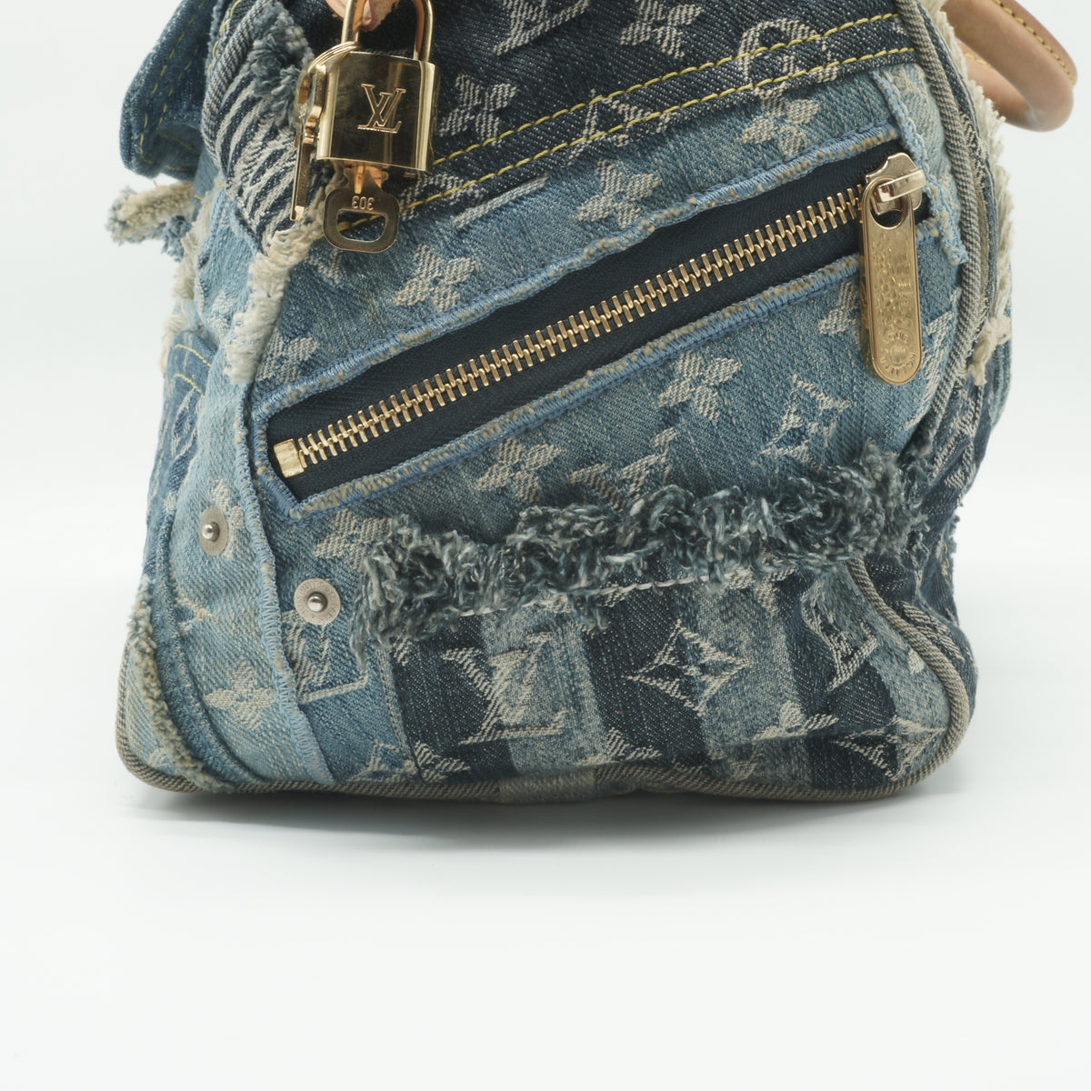 Louis Vuitton	Denim Patchwork Speedy 30 GHW
