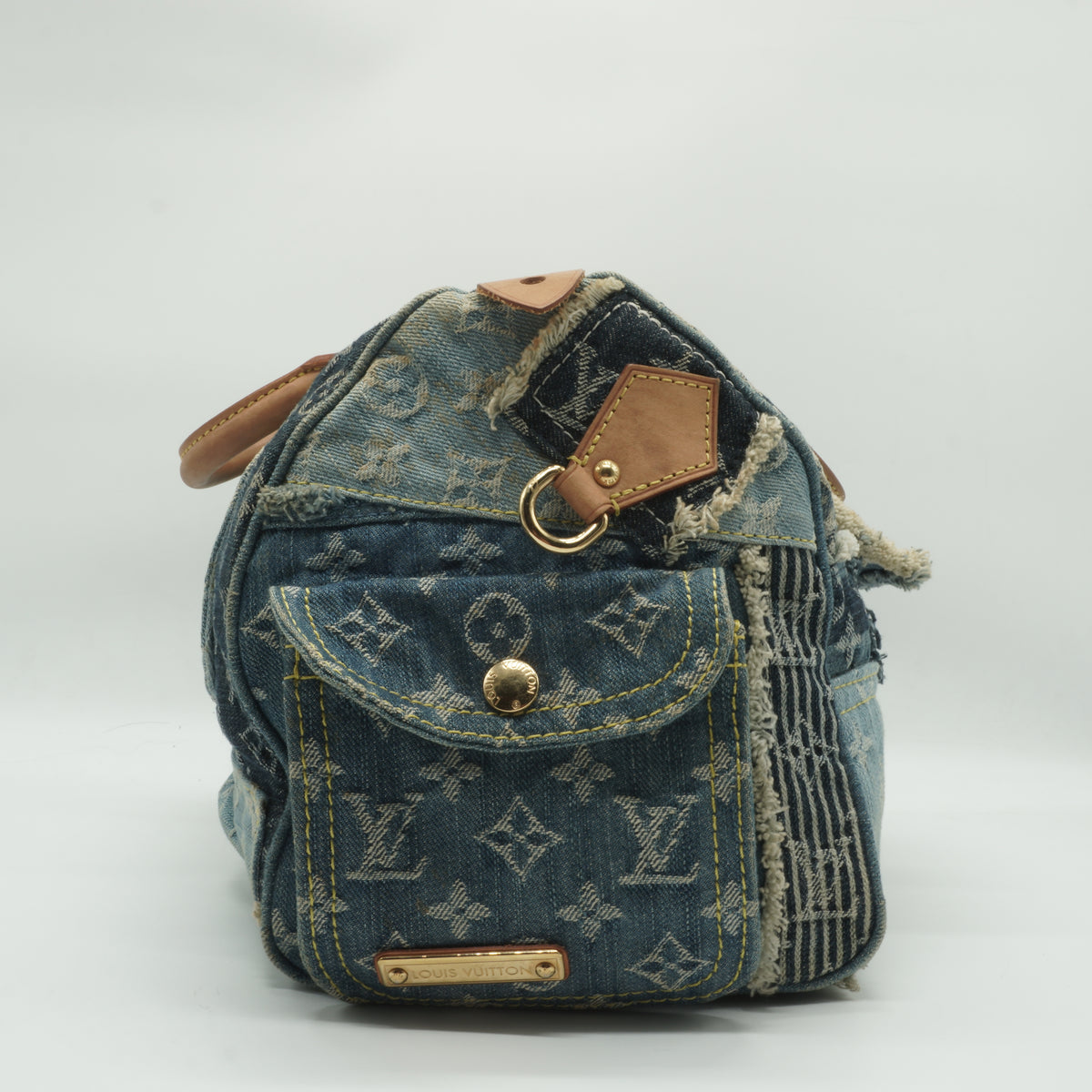 Louis Vuitton	Denim Patchwork Speedy 30 GHW